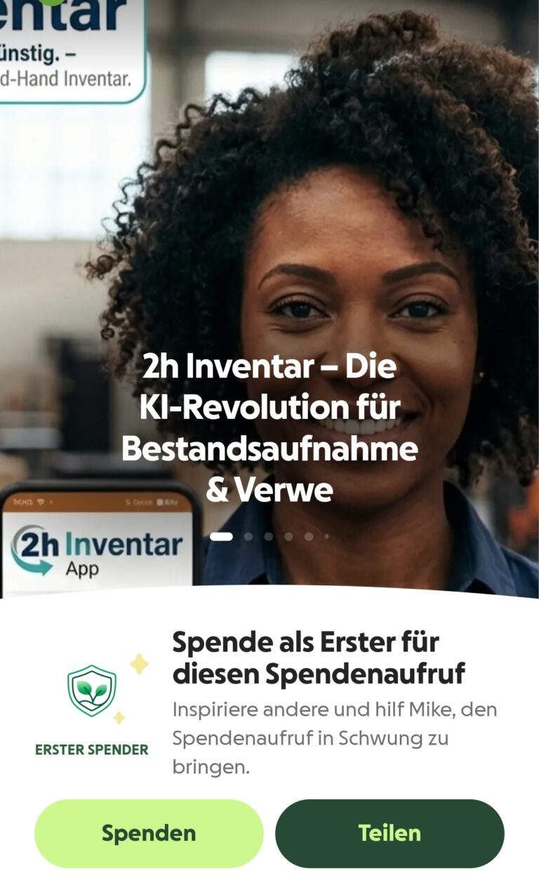 SPENDENAKTION ZUM START VON 2hInventar. Werde ein Teil von uns!